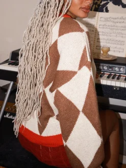 Lauda Cardi - Brown Argyle