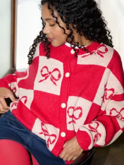 Lauda Cardi - Cherry Bow Check