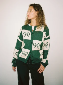 Lauda Cardi - Emerald Bow Check
