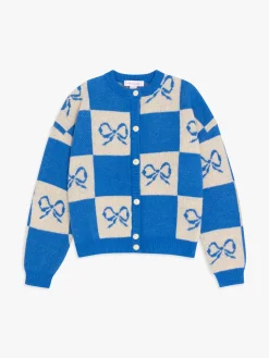Lauda Cardi - Navy Bow Check