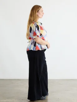 Leia Ruffle Blouse - Cirque Argyle