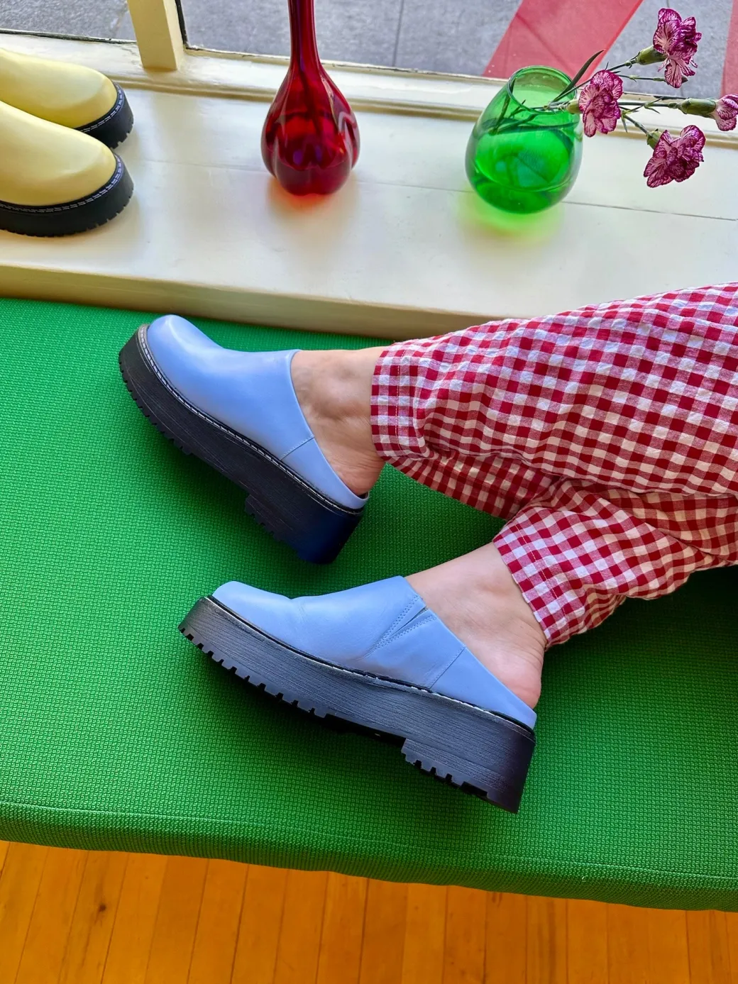 Lena Chunky Mule - Alice Blue