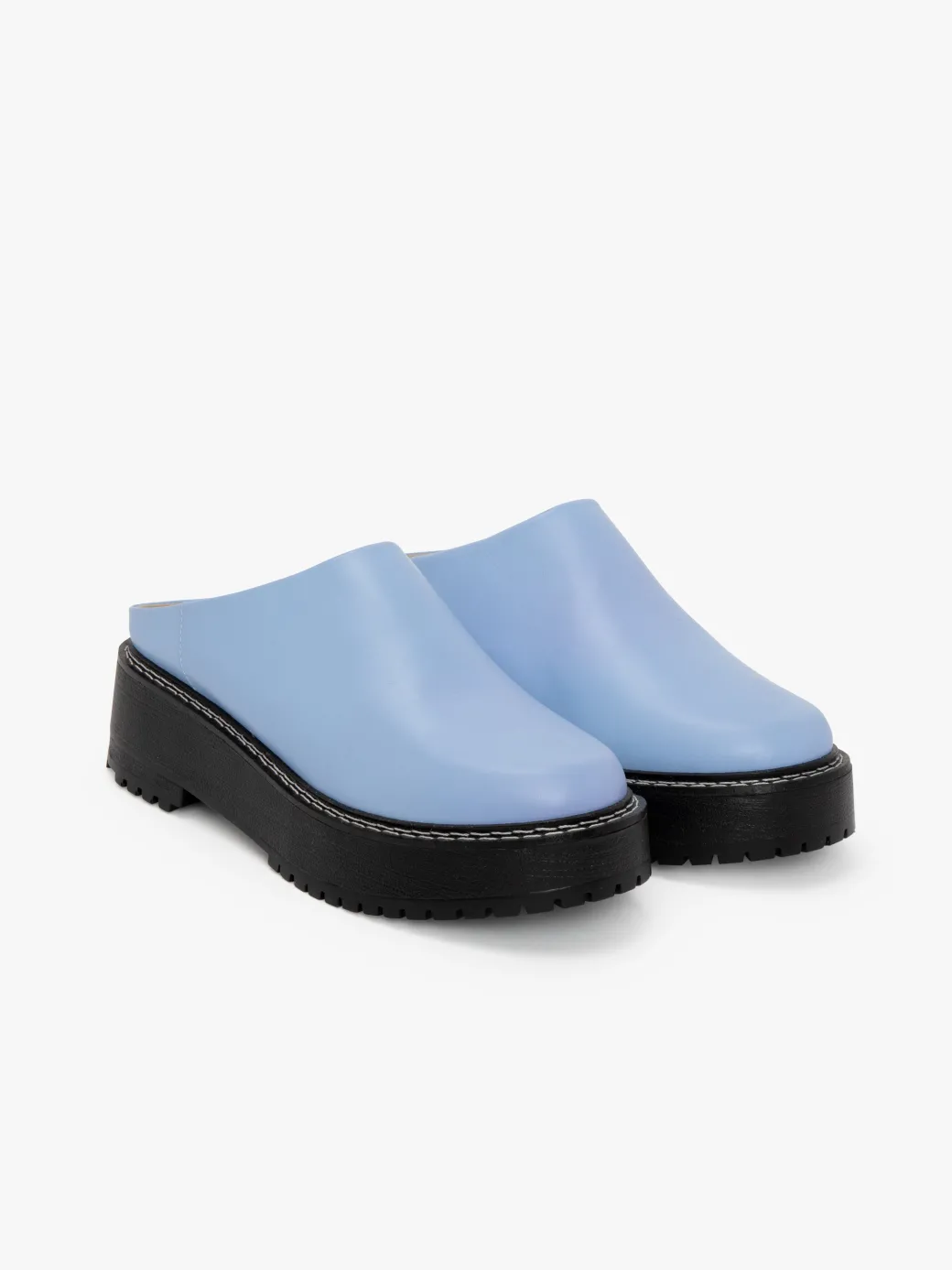 Lena Chunky Mule - Alice Blue