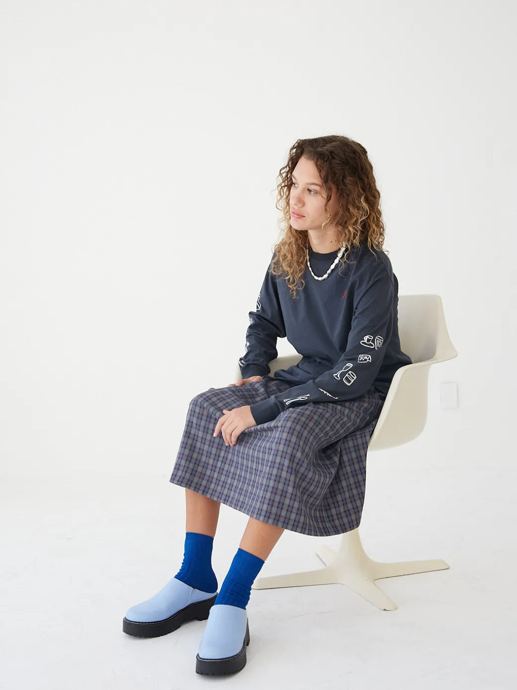 Lena Chunky Mule - Alice Blue