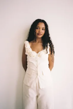 Loire Linen Top - Ivory
