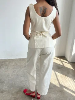 Loire Linen Top - Ivory