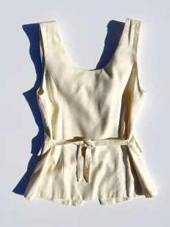Loire Linen Top - Ivory