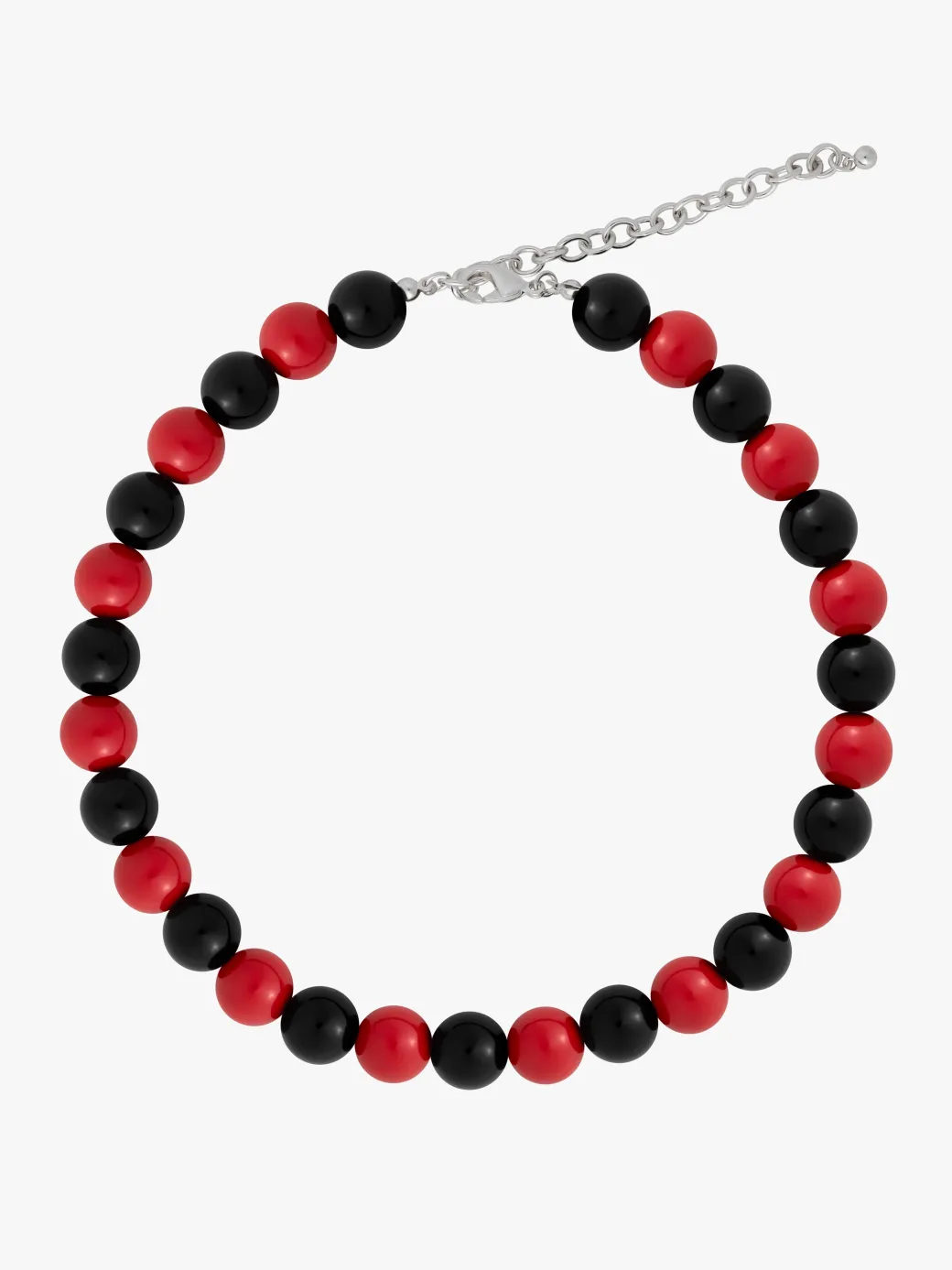 Lola Beaded Necklace - Red/Black