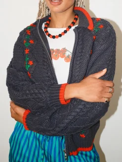 Lola Beaded Necklace - Red/Black