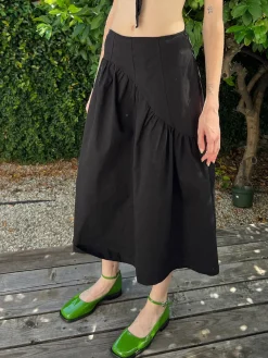 Maeve Midi Skirt - Caviar Twill