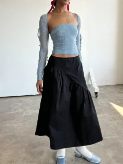 Maeve Midi Skirt - Caviar Twill