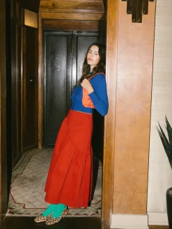 Maeve Midi Skirt - Merlot