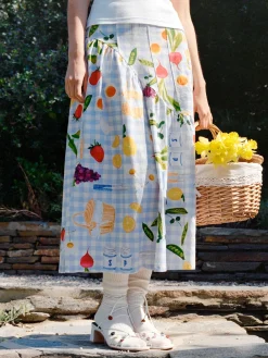 Maeve Midi Skirt - Picnic Alfresco
