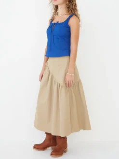 Maeve Midi Skirt - Toast Twill