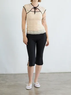 Mariposa Lace Bow Tee - Piped Cloud