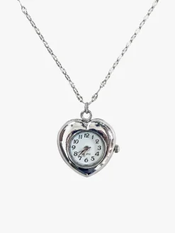 5 Min Away Watch Necklace - Silver