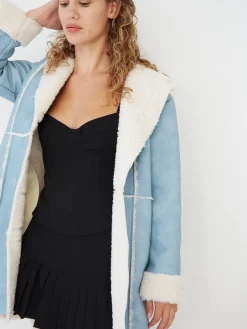 Nadia Sherpa Coat - Cloud Blue