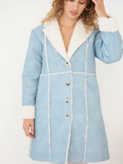 Nadia Sherpa Coat - Cloud Blue