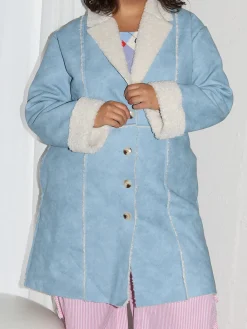 Nadia Sherpa Coat - Cloud Blue