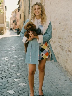 Nadia Sherpa Coat - Cloud Blue