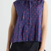 Nora Pin Tuck Blouse - Rose Print