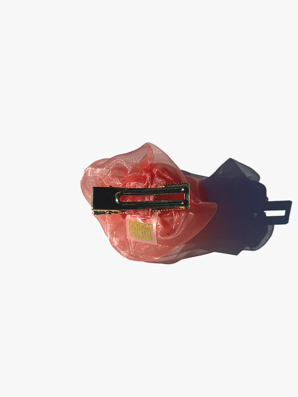Organza Rose Clip - Peach