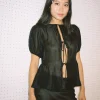 Petra Blouse - Black Organza