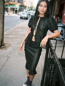 Petra Blouse - Black Organza