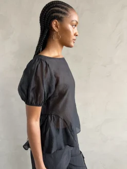Petra Blouse - Black Organza