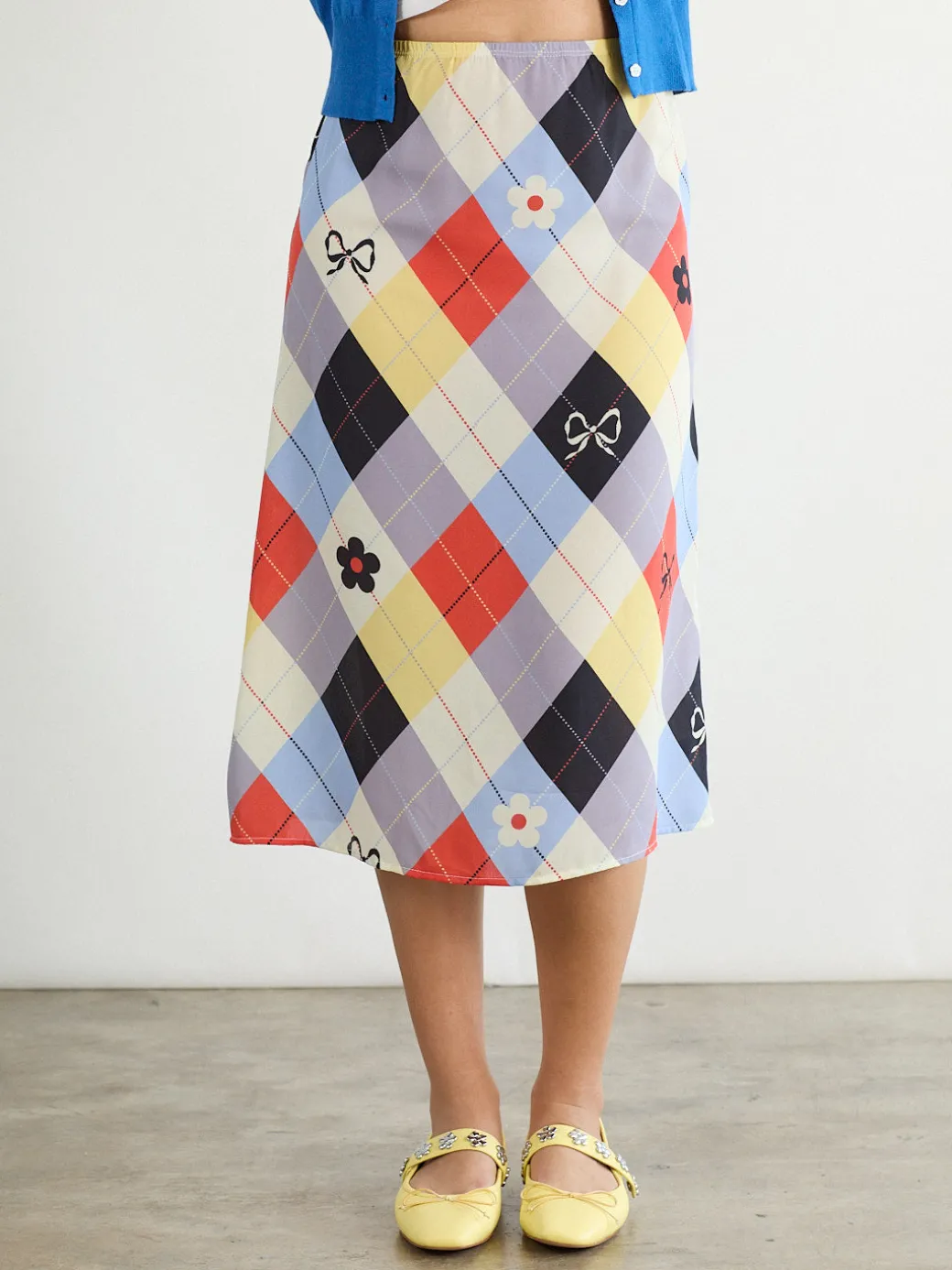 Sandy Midi Skirt - Cirque Argyle