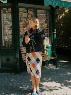 Sandy Midi Skirt - Cirque Argyle