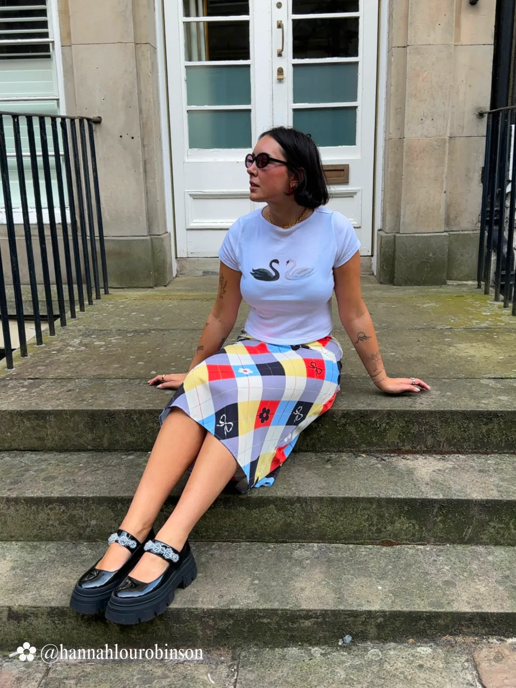 Sandy Midi Skirt - Cirque Argyle