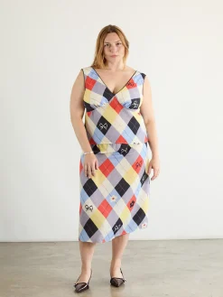 Sandy Midi Skirt - Cirque Argyle