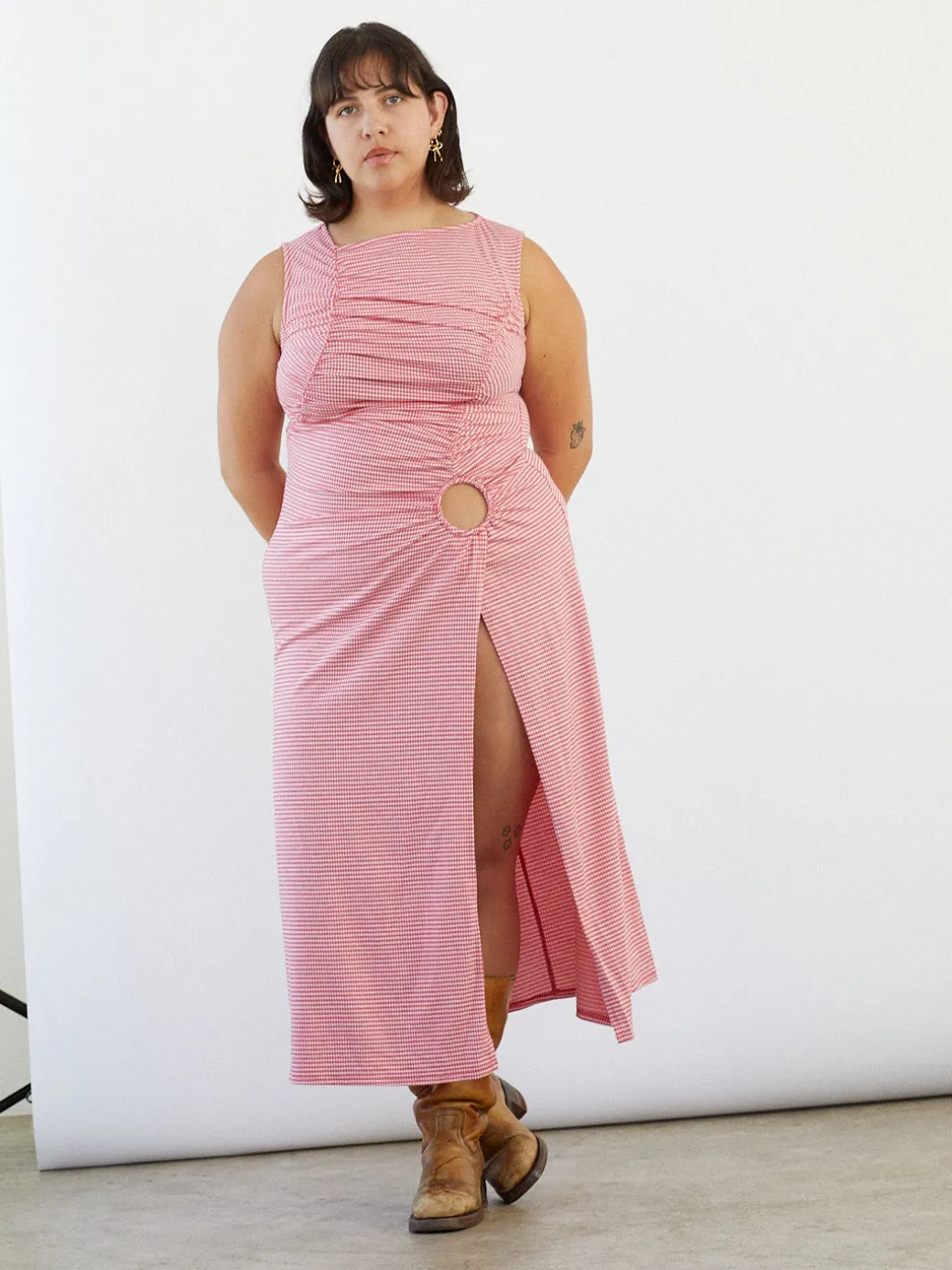Savannah Cinch Dress - Pomodoro Gingham