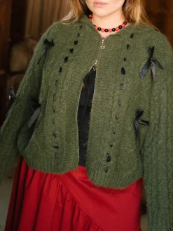 Shelby Bow Zip Up - Olive