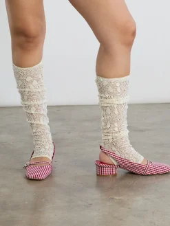 Tall Lace Socks - Ivory
