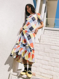 Teagan Ruffle Dress - Cirque Argyle