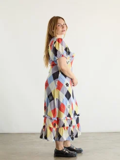 Teagan Ruffle Dress - Cirque Argyle