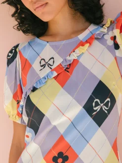 Teagan Ruffle Dress - Cirque Argyle