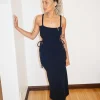 Tie Me Knit Long Dress - Black