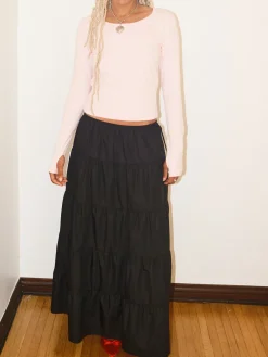 Tiered Maxi Skirt - Black