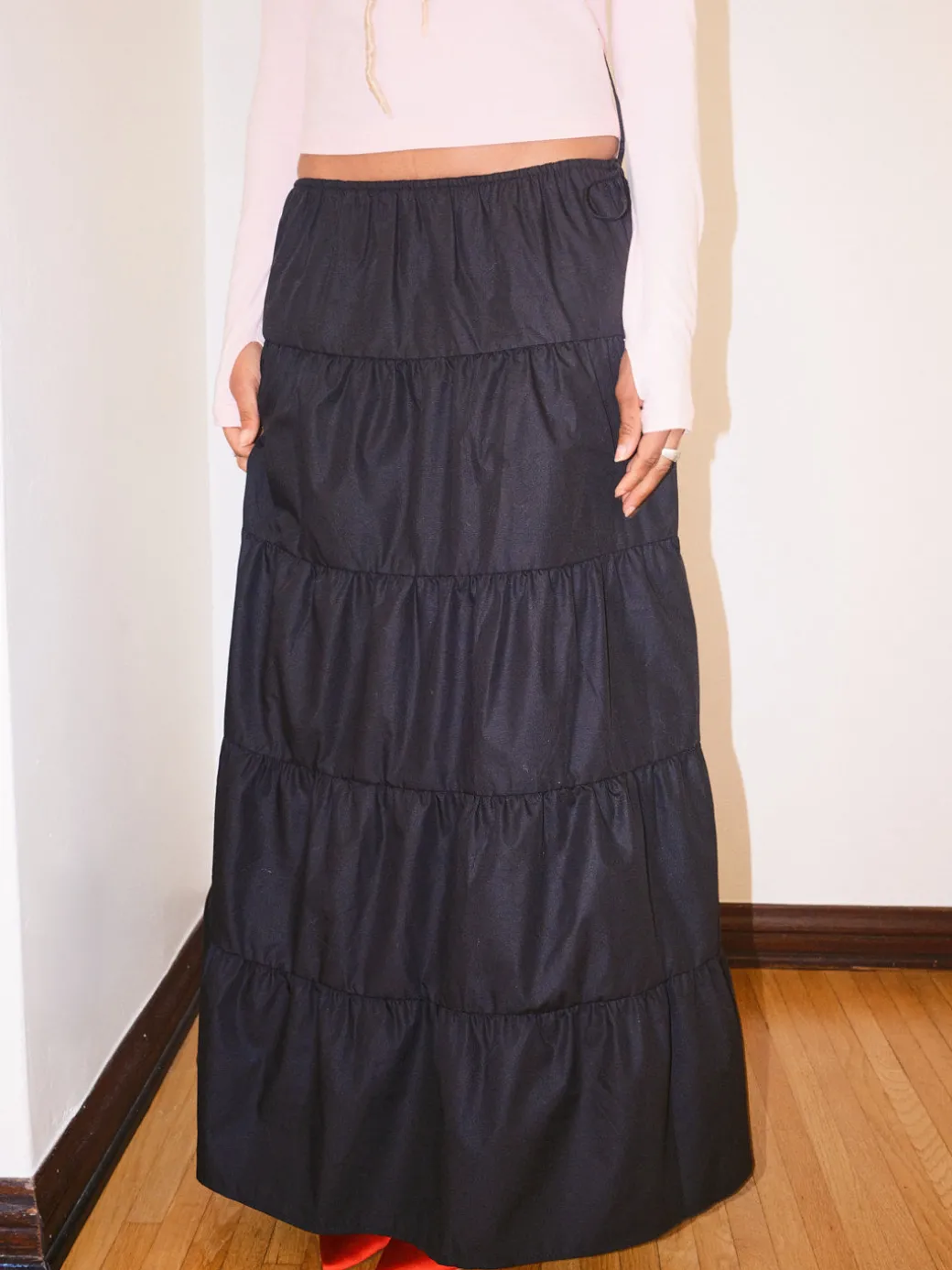 Tiered Maxi Skirt - Black