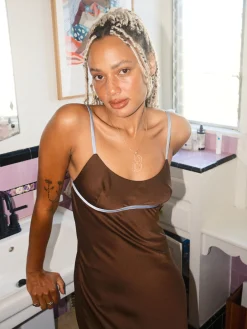 Two-Tone Dress - Brown