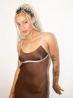 Two-Tone Dress - Brown