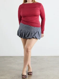 Tyler Bubble Skirt - Blue Plaid