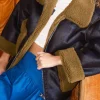 Vera Shearling Aviator Jacket - Black/Avocado