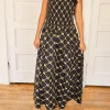 Violet Midi Dress - Black Yellow Bows