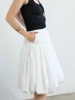 Whip Balloon Skirt - White