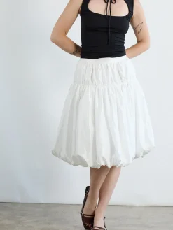 Whip Balloon Skirt - White