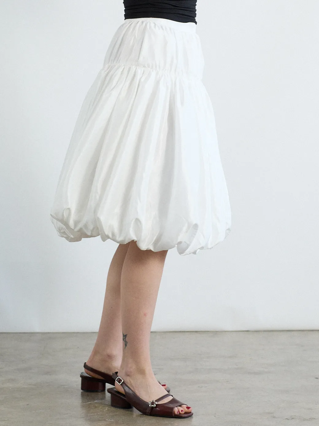 Whip Balloon Skirt - White